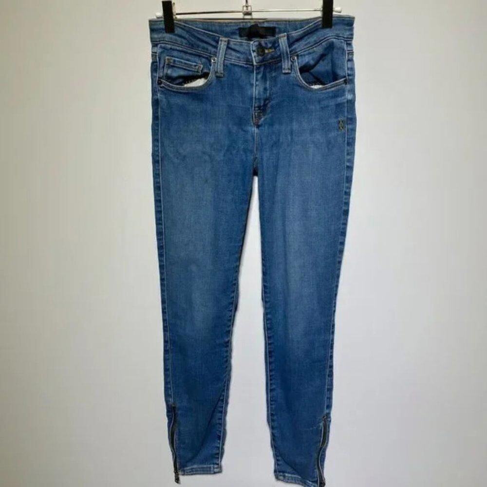 Genetic Womens James Zipper Skinny Glimps Wash Jeans Size 26